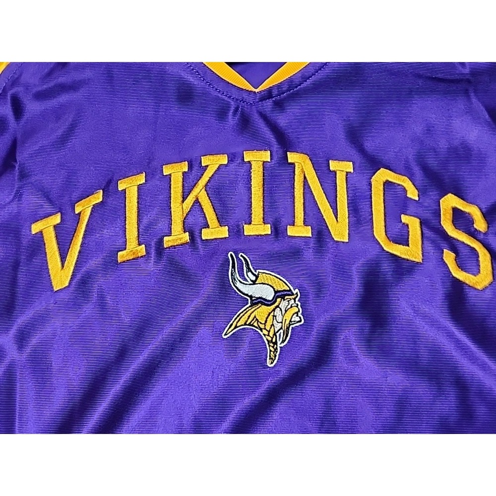 Minnesota Viking Jersey Unisex L NFL Team Apparel Purple Jersey Dazzle Knit 2008 - Picture 2 of 10